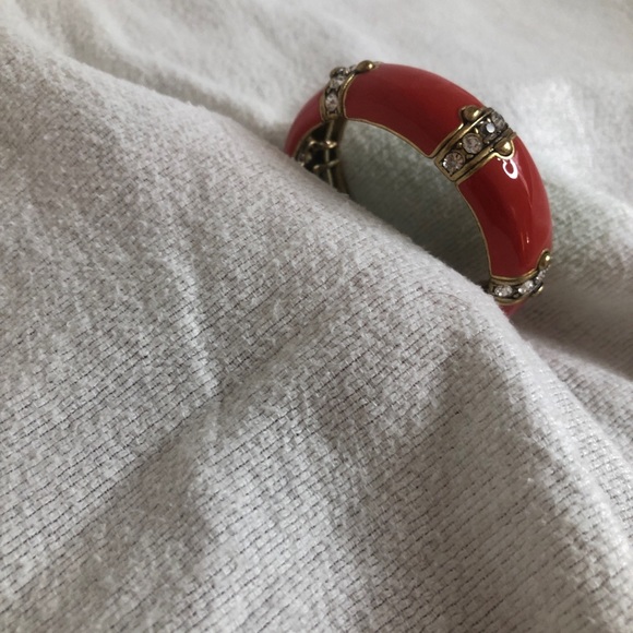JCrew Cabochon Stretch Bracelet Vibrant Flame Color - Picture 4 of 4